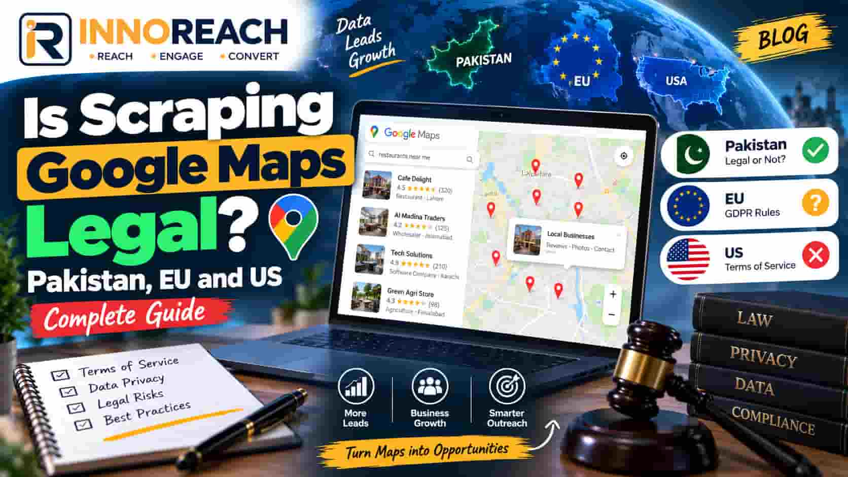Is Scraping Google Maps Legal? Pakistan, EU and US